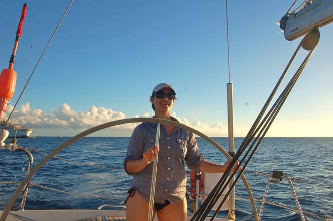 Sailing off the coast of Antigua.